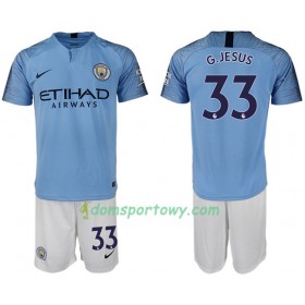 Koszulka Manchester City G.JESUS 33 Dziecięcy Domowe Koszulki Piłkarskie 2018-2019 Krótki Rękaw